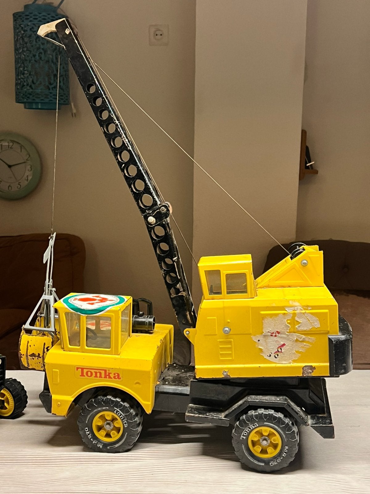 Vintage Tonka 514 Dragline jaren 60 originele metalen kraan, Kinderen en Baby's, Ophalen, Gebruikt
