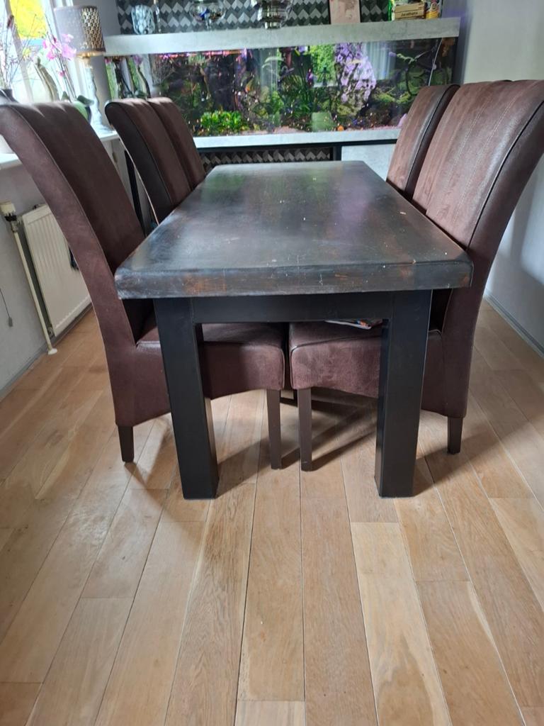 Massief Eiken Eettafel 200x83cm met 7cm dik blad, Huis en Inrichting, Tafels | Eettafels, Ophalen, Eikenhout, 200 cm of meer, 50 tot 100 cm