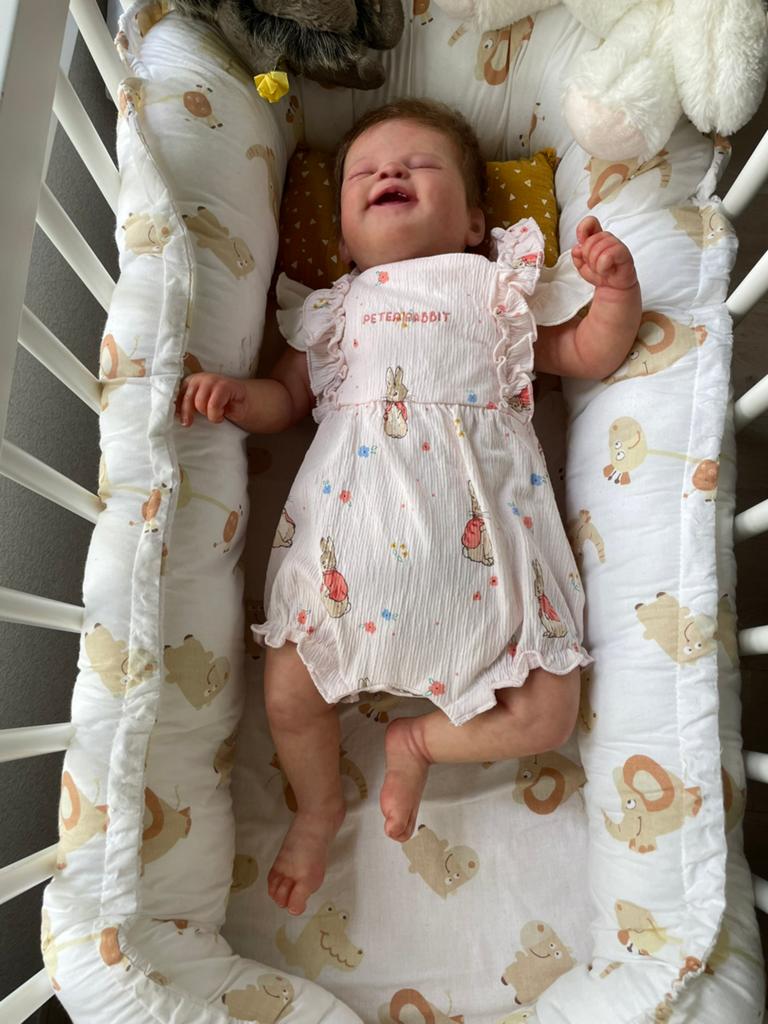 Reborn baby Alisha by sabrina Hergarten, Verzamelen, Poppen, Ophalen of Verzenden, Zo goed als nieuw, Babypop, Levensecht of Reborn