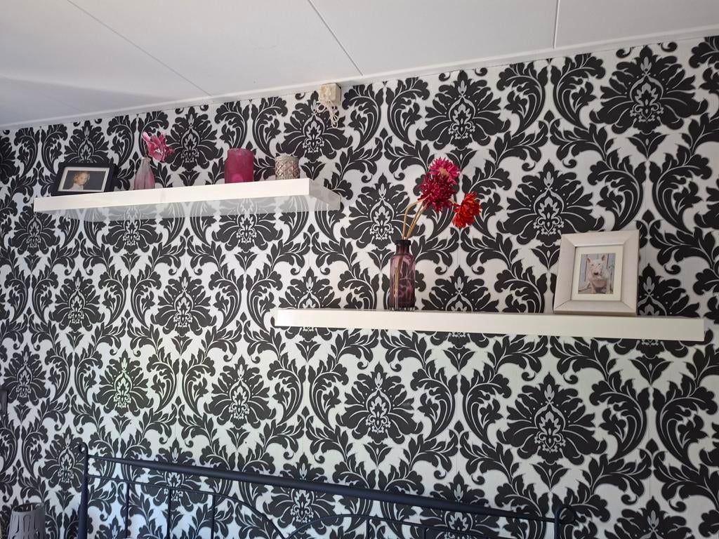 2x IKEA wandplank wit, 110x26x5cm met blinde ophanging, Ophalen, Gebruikt