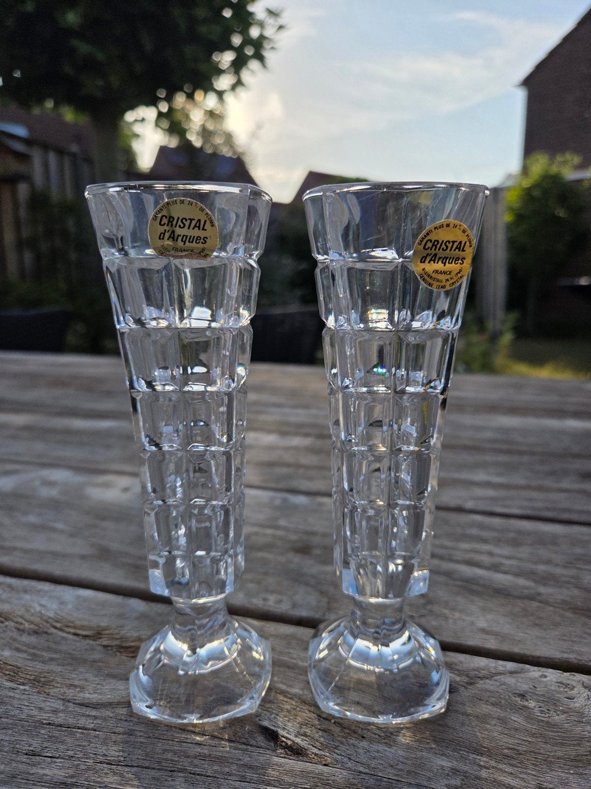 Set van 2 Cristal d'Arques loodkristallen vazen, Ophalen of Verzenden