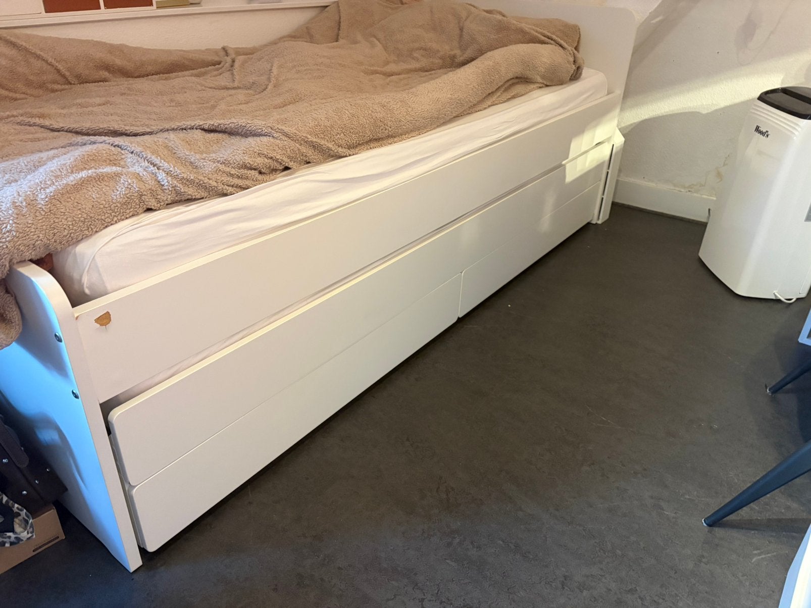 Ikea bed Släkt 90x200 met 2e bed en 2 lades, Ophalen, Gebruikt, 90 cm, Eenpersoons