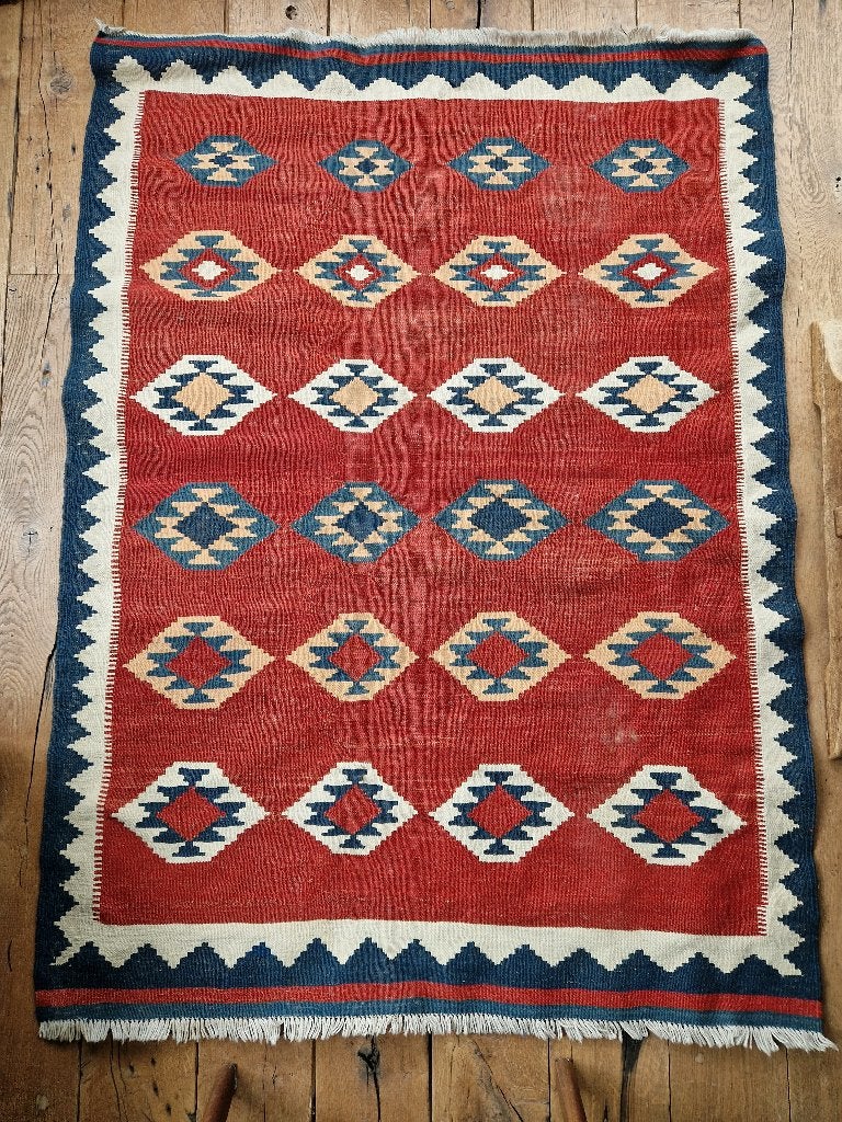 Vintage Kelim vloerkleed., Gebruikt, 100 tot 150 cm, Ophalen of Verzenden, 150 tot 200 cm