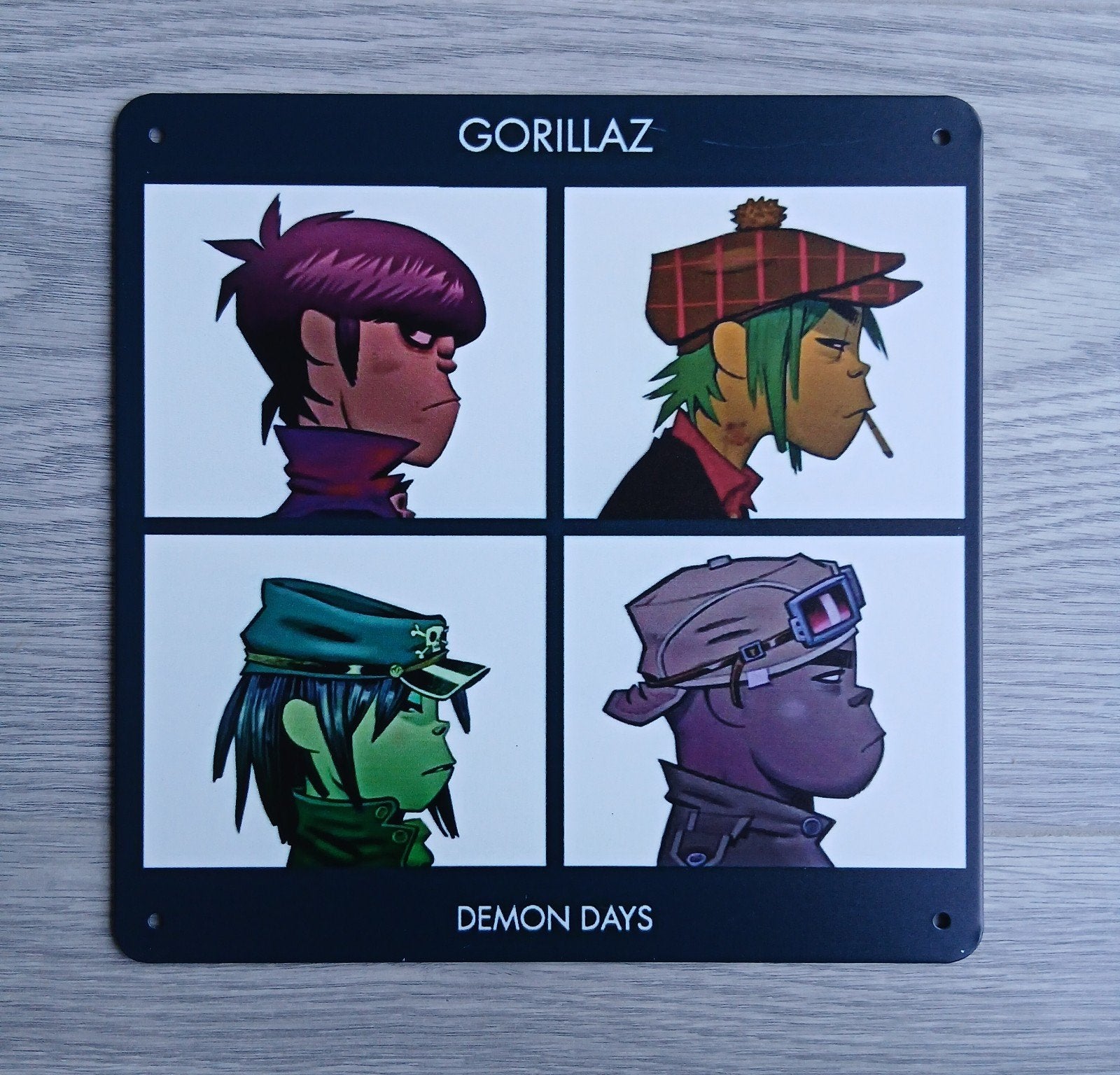 Gorillaz Demon Days 20x20 cm Metalen Reclamebord, Ophalen of Verzenden, Nieuw, Poster, Artwork of Schilderij