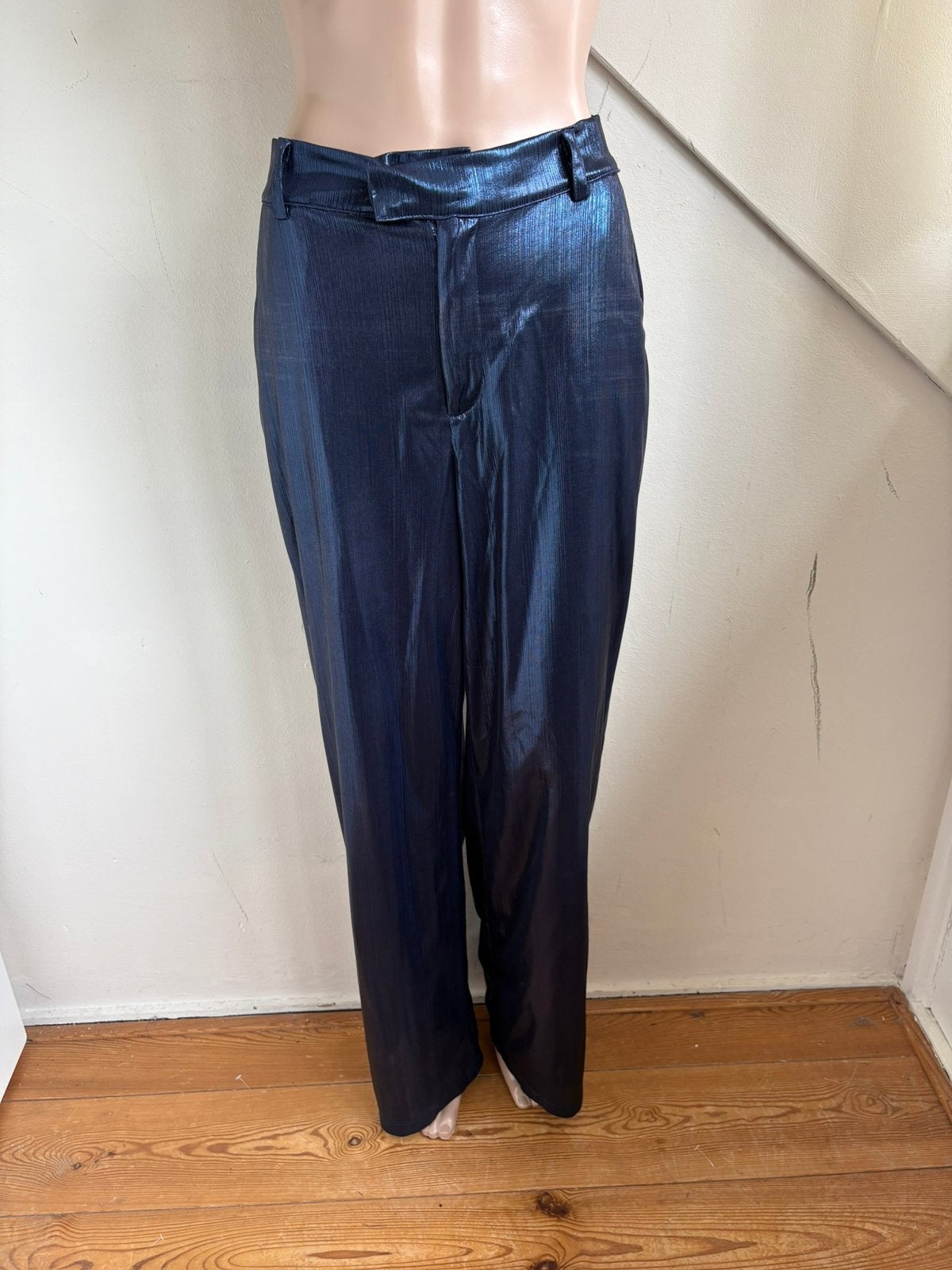 Studio Amaya Amsterdam broek maat m donkerblauw glanzend, Maat 38/40 (M), Blauw, Ophalen of Verzenden, Zo goed als nieuw