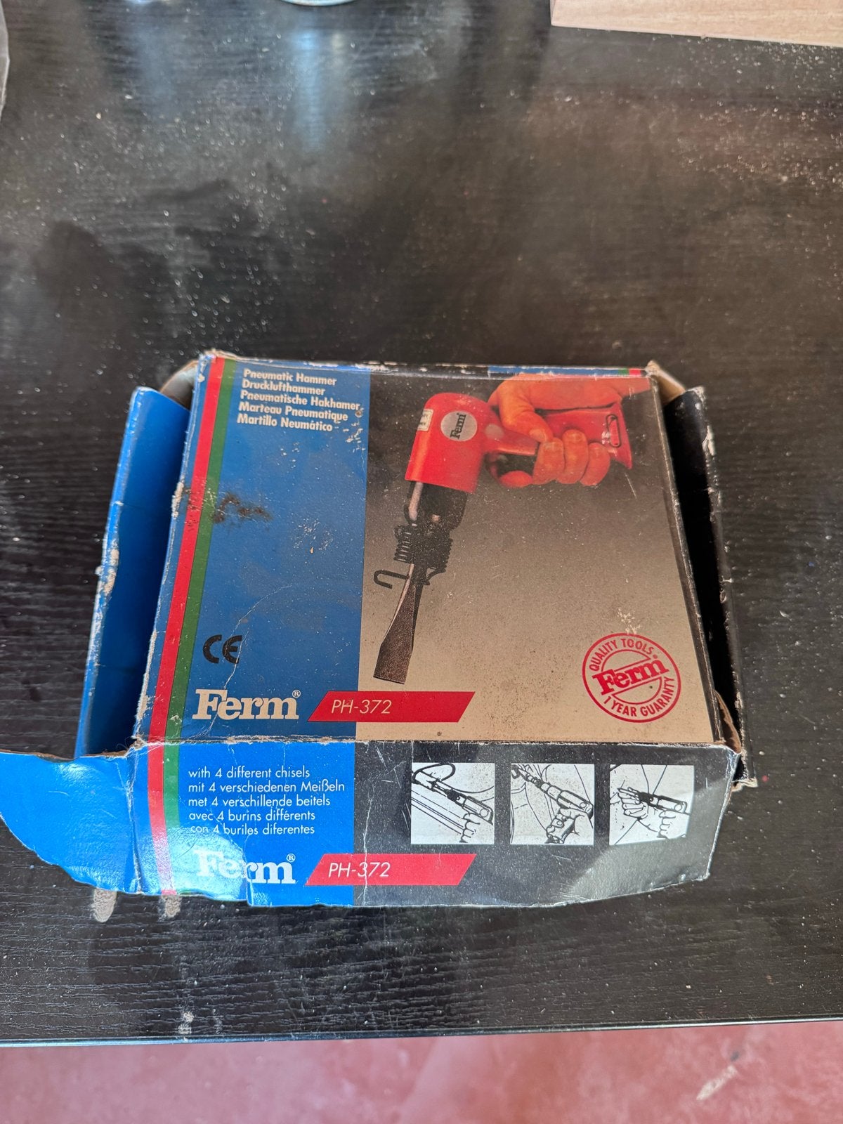 Ferm PH-372 Pneumatische Hamer met 4 beitels, Ophalen, Gebruikt, Hamer, Ferm