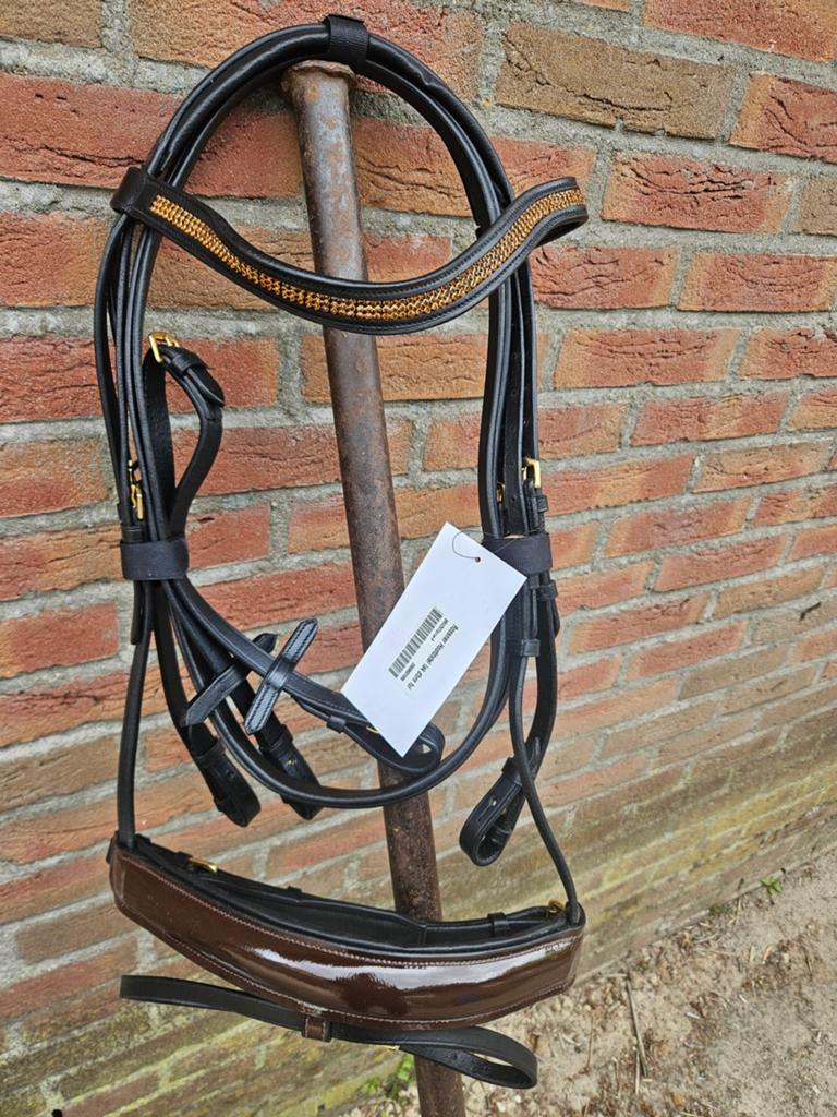 Te koop nieuw hoodstel van Rossner donker bruin lak., Dieren en Toebehoren, Paarden en Pony's | Hoofdstellen en Tuigage, Ophalen of Verzenden