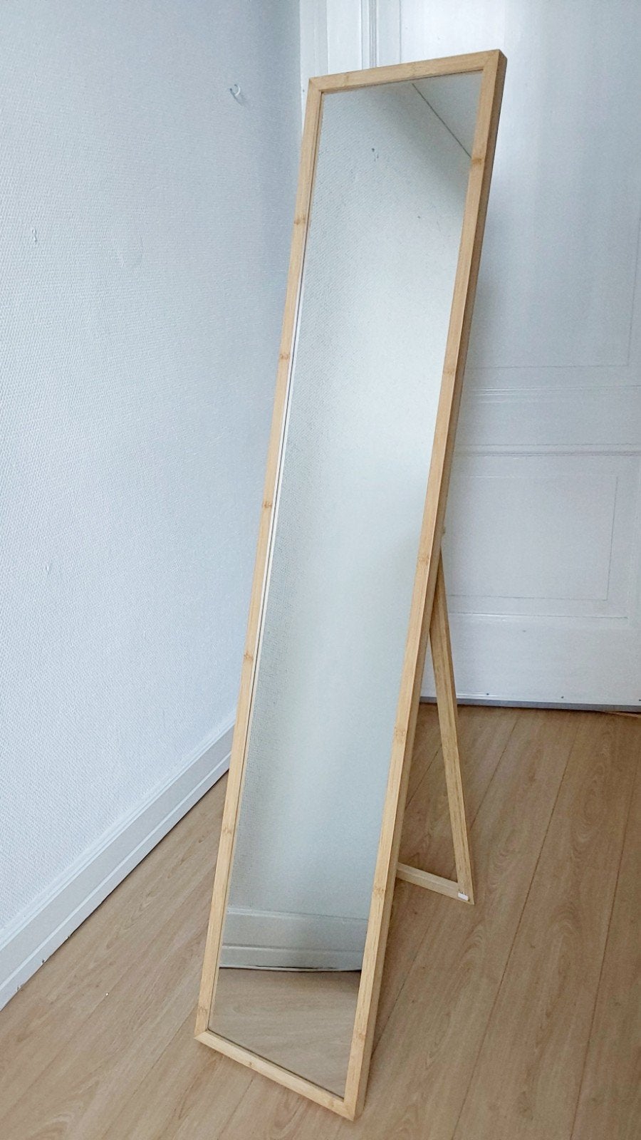 mooie grote  IKEA spiegel met houten frame, Huis en Inrichting, Ophalen, Rechthoekig, 150 tot 200 cm