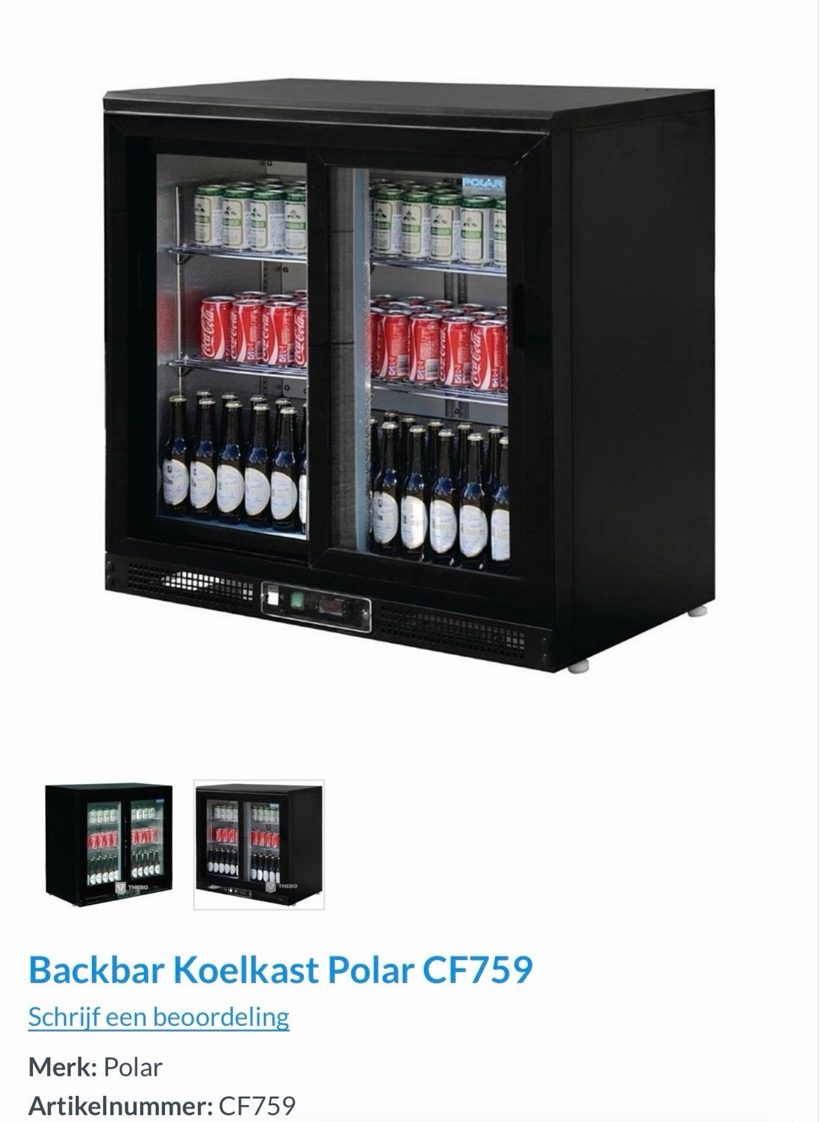 Backbar Koelkast Polar CF759 - Perfect voor Horeca, Zonder vriesvak, 200 liter of meer, 60 cm of meer, Zo goed als nieuw