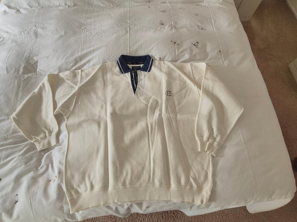 For Fellows Sport Challenge Trui - Crème/Blauw - XXL, Kleding | Heren, Truien en Vesten, For Fellows, Beige, Maat 56/58 (XL), Ophalen of Verzenden