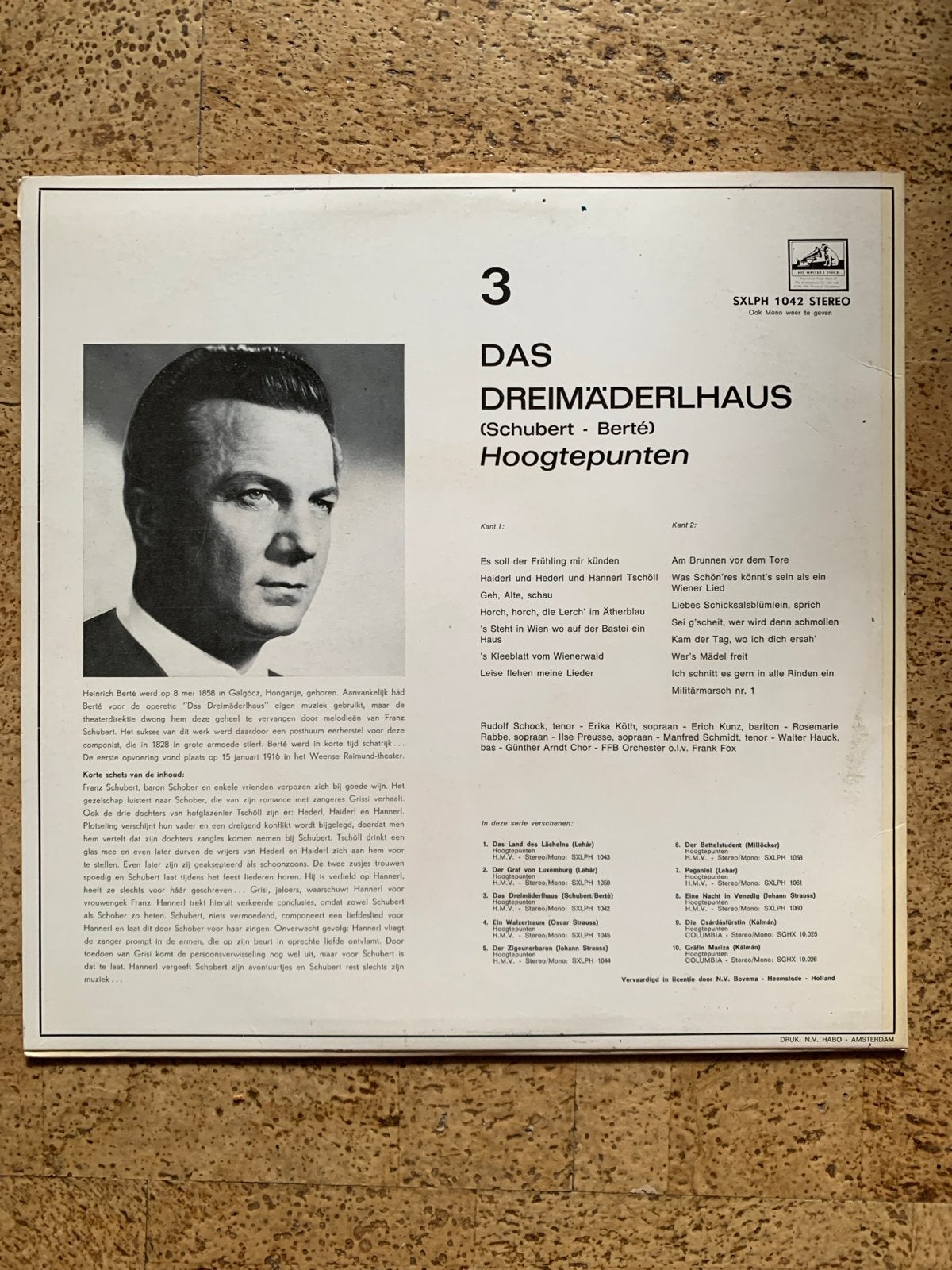 Rudolf Schock - Das Dreimäderlhaus Hoogtepunten LP, Gebruikt, Opera of Operette, Modernisme tot heden, Ophalen of Verzenden
