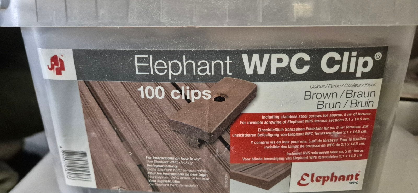 wpc clips bruin elephant. teab, Ophalen of Verzenden, Zo goed als nieuw, Kunststof