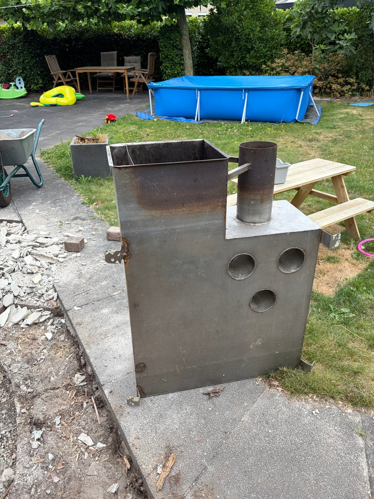 Houtgestookte boiler/zwembadverwarming, Ophalen, Gebruikt, Vrijstaande haard, Houthaard