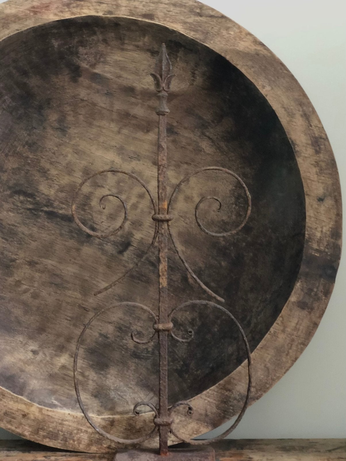 Houten XXL offerschaal (80 cm) oosters robuust, Ophalen