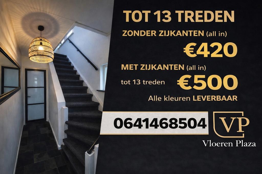Trapbekleding, Ophalen, Nieuw, 75 m² of meer, Tapijt