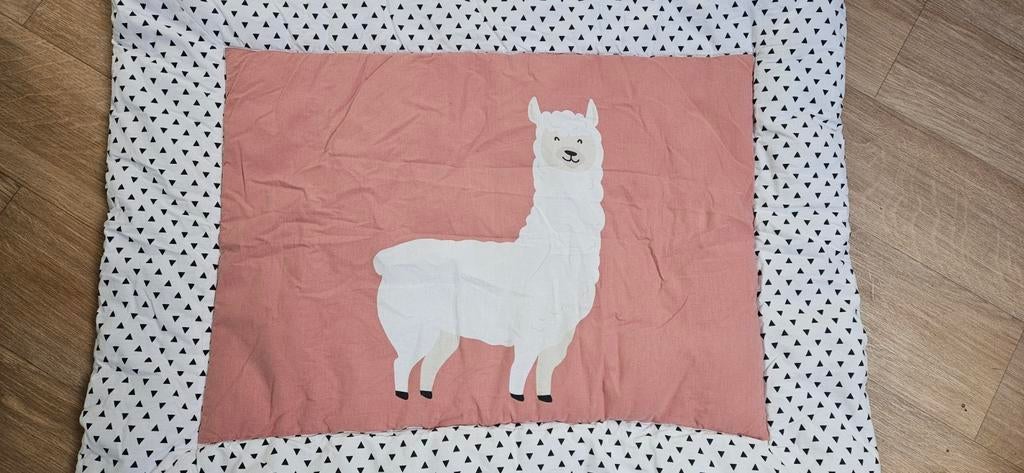 Boxkleed met lama print - roze/wit, Ophalen, Rechthoekig, Boxkleed
