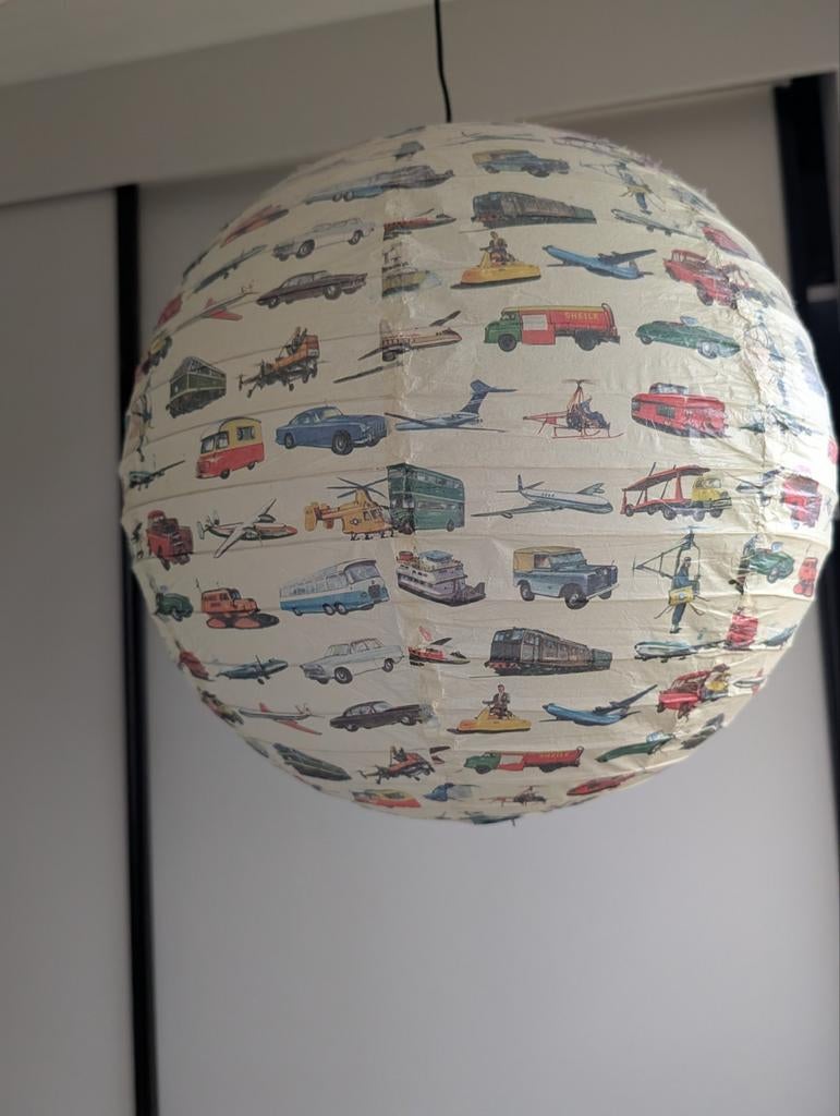 Stoere kinderlamp met auto's - 35x35 cm, Overige materialen, Gebruikt, Ophalen of Verzenden, Minder dan 50 cm