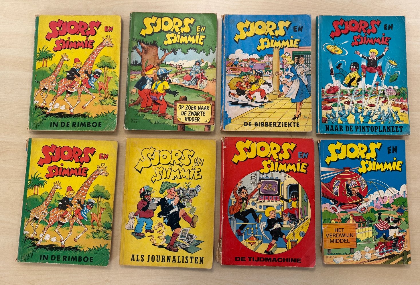 8 Sjors en Sjimmie stripboeken - Vintage collectie, Meerdere stripboeken, Ophalen of Verzenden, Gelezen
