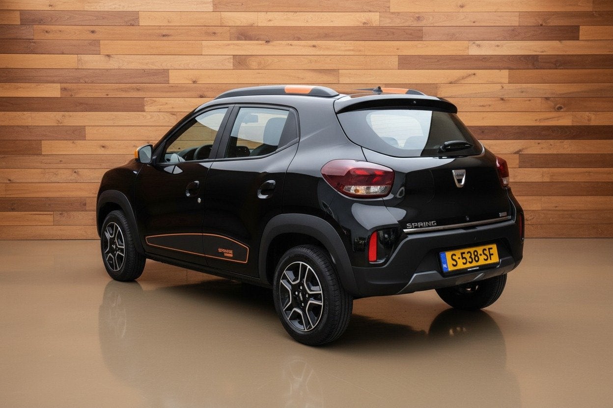 Dacia Spring Expression 27 kWh | SOH 94,4% | LEDER | NAVI |, Gebruikt, Met garantie (alle), Zwart, Parkeersensor