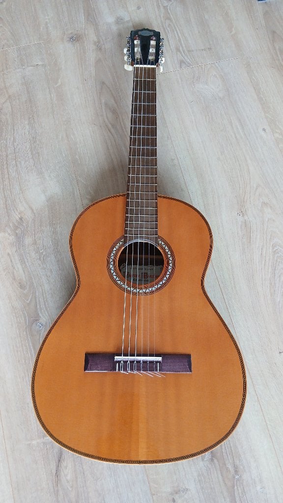 Spaanse gitaar Vicente Sanchis  model 9 en gitaartas, Ophalen, Gebruikt, Klassieke of Spaanse gitaar