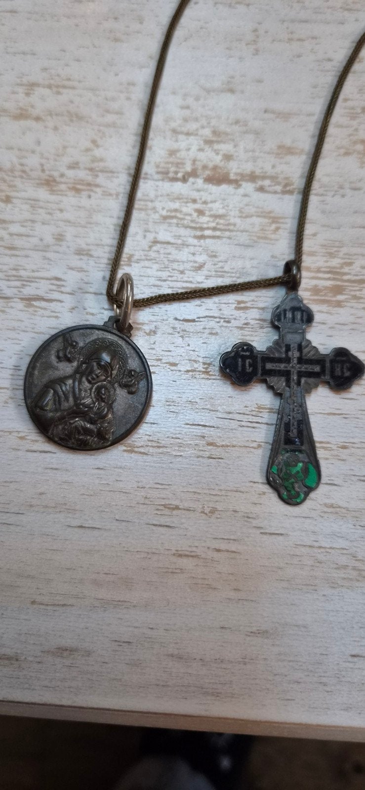 Antiek Russisch-Orthodox Zilveren Kruis (84 Zolotnik), Ophalen of Verzenden