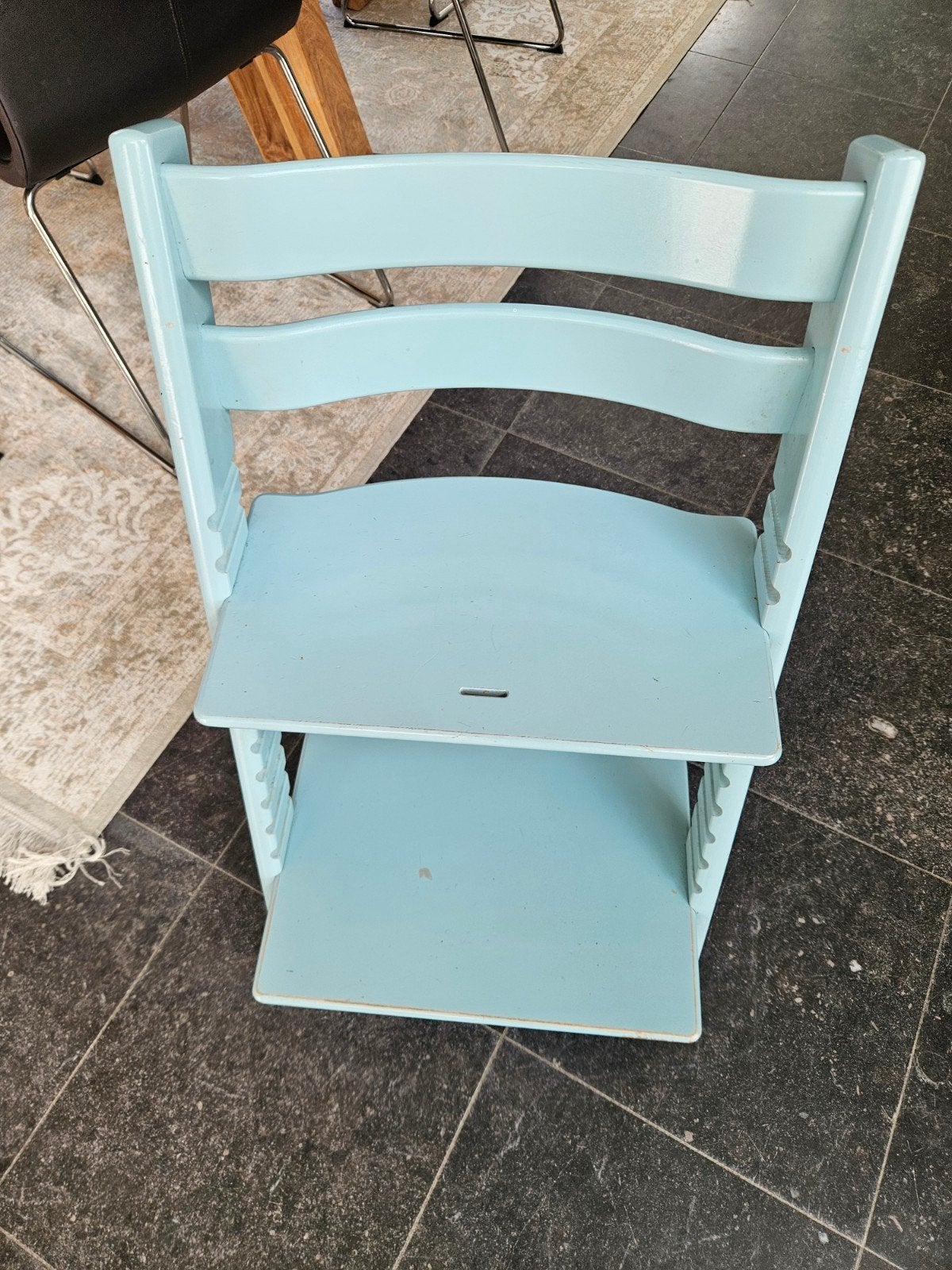 Stokke Tripp Trapp kinderstoel - Mintblauw, Ophalen, Gebruikt, Meegroeistoel
