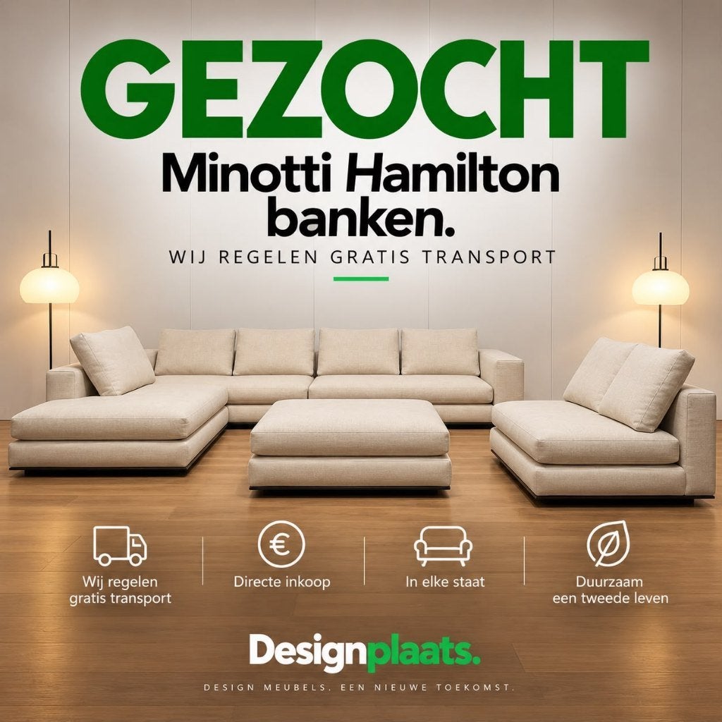 GEZOCHT: Minotti Hamilton — Direct Inkoop, Minotti, Design Bank Bankstel Zetel Minotti, 75 tot 100 cm, Www.designplaats.nl