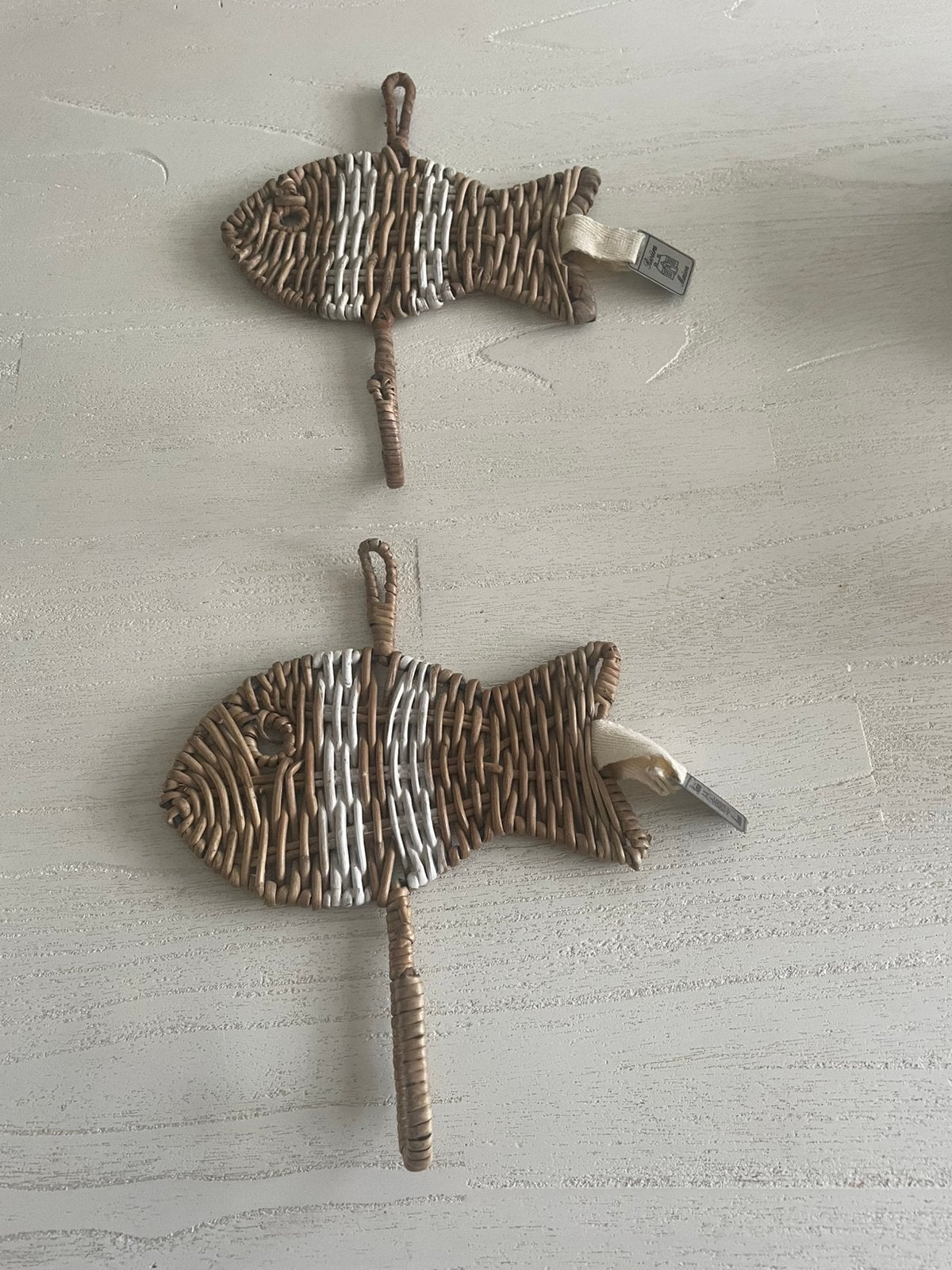 Riviera Maison rattan ophanghaakje vis/ per stuk €12,50, Ophalen of Verzenden, Zo goed als nieuw