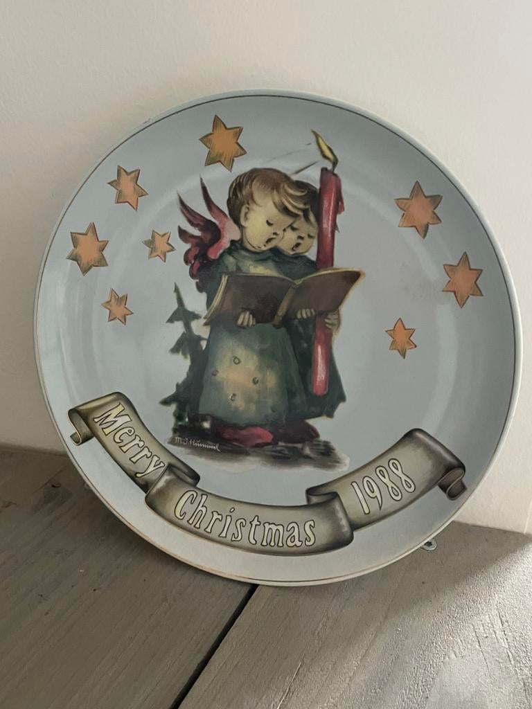 Vintage Hummel Goebel kerst bord wandbord, Antiek en Kunst, Ophalen