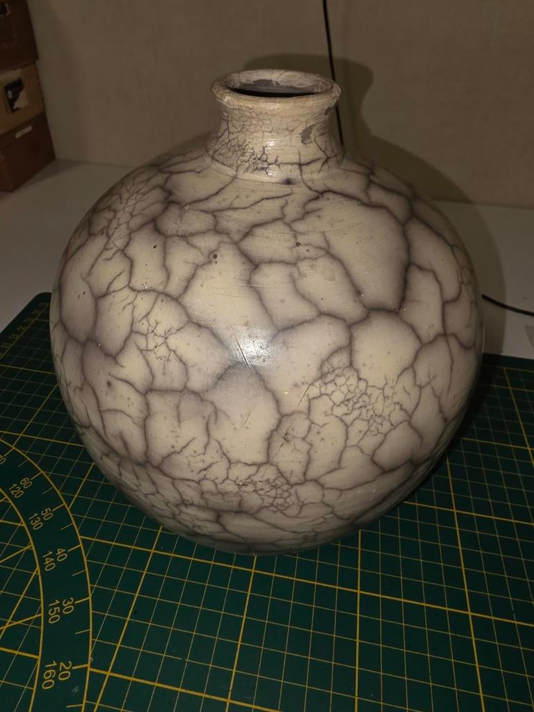 Keramiek craquele  vaas Irene Schimandl van Atelier 1280, Ophalen of Verzenden