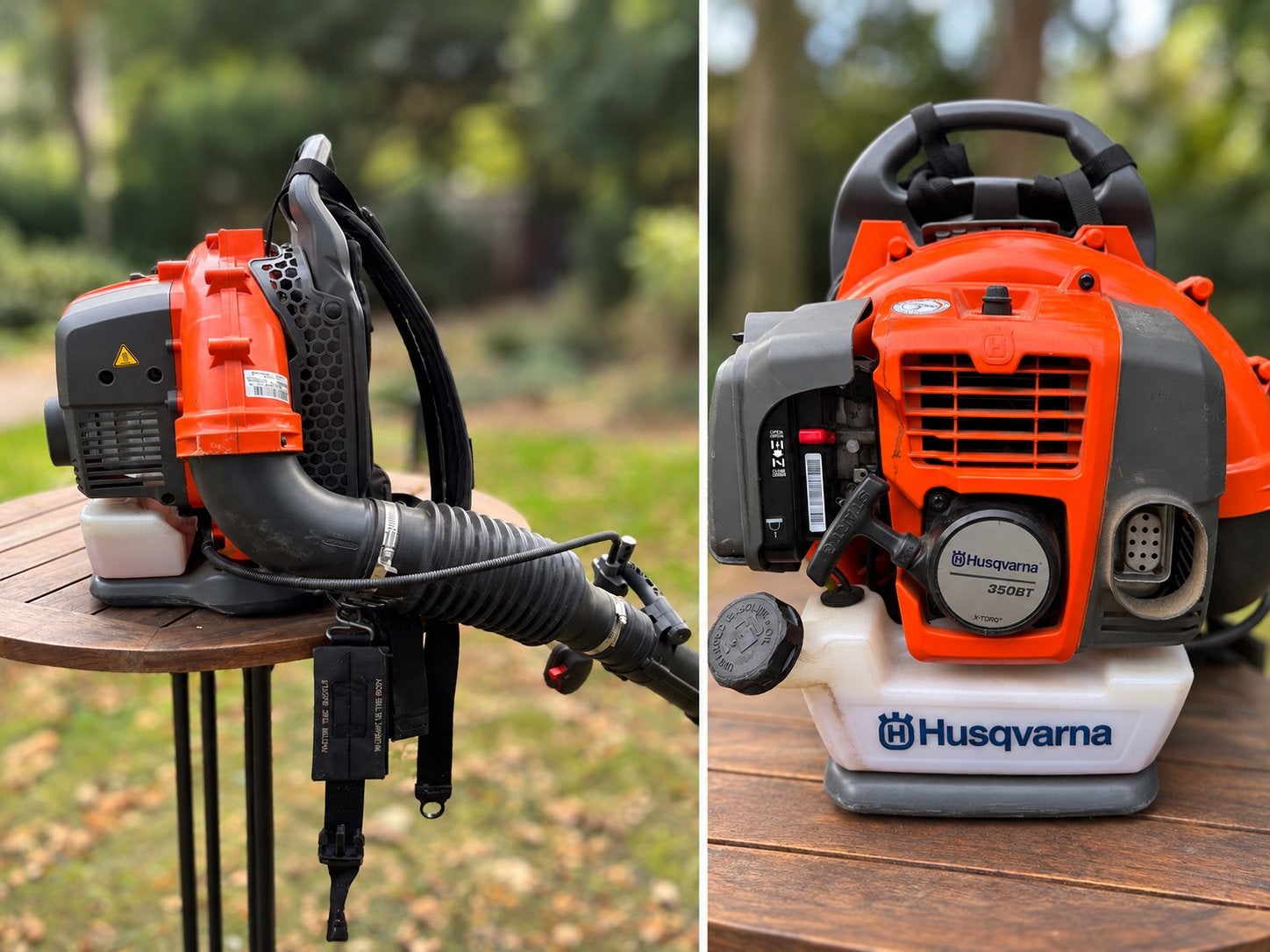 Husqvarna 350BT professionele bladblazer - Particulier, Ophalen of Verzenden, Gebruikt, Benzine, Ruggedragen