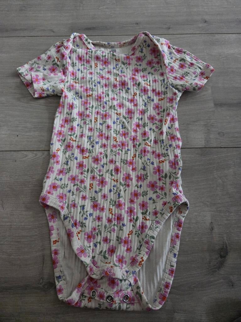 Hema meegroei rib romper bloemen maat 86/92, Ophalen of Verzenden, Zo goed als nieuw, Hema, Jongetje of Meisje