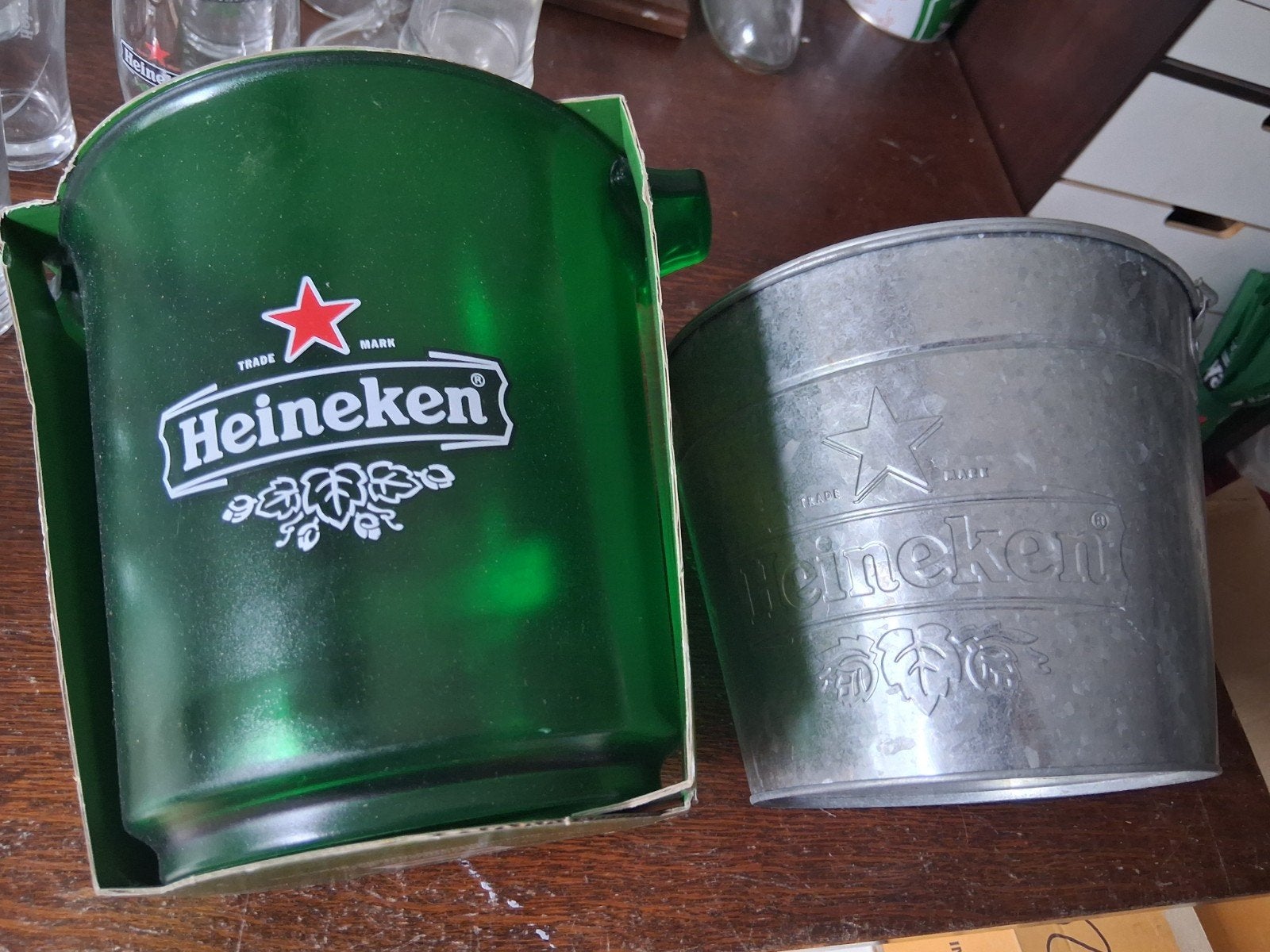 Heineken IJsemmers - Groen en blikken, Ophalen of Verzenden, Gebruikt, Overige typen, Heineken