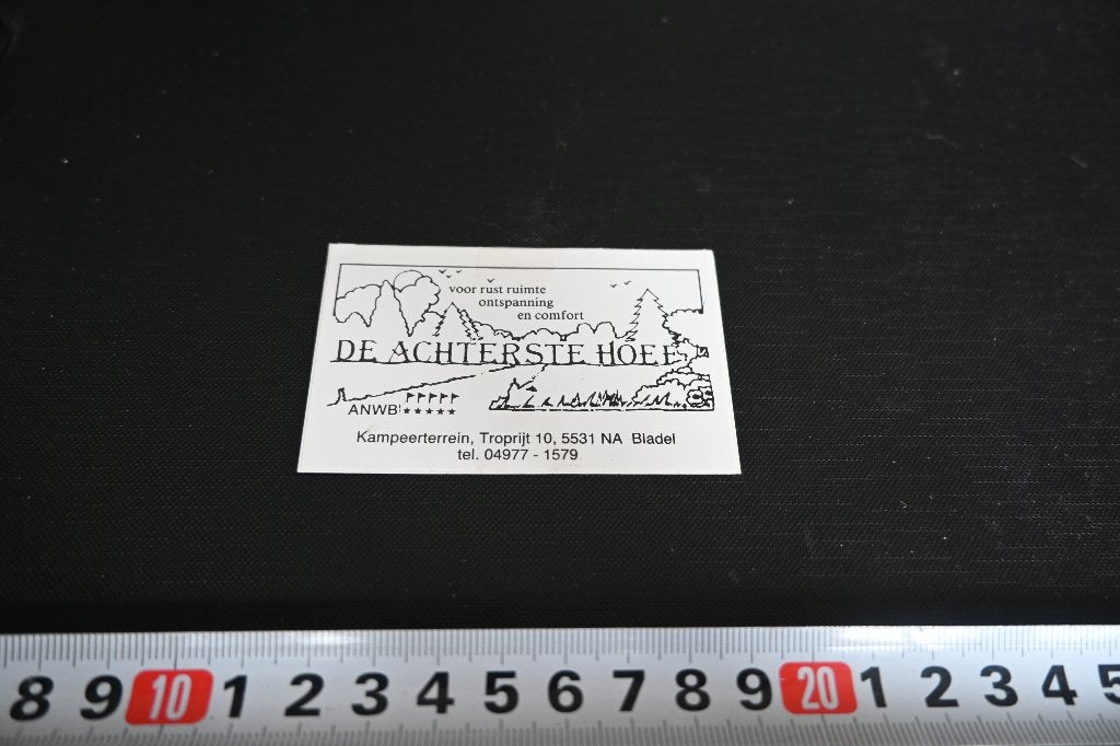 sticker  Bladel DE ACHTERSTE HOEF ANWB Kampeerterein Camping, Ophalen of Verzenden, Zo goed als nieuw