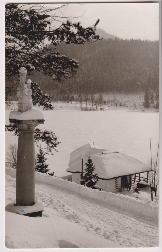 5554 Oostenrijkse winterlandschap ansichtkaart Erlaufsee B93, Verzenden, 1940 tot 1960, Gelopen, Oostenrijk