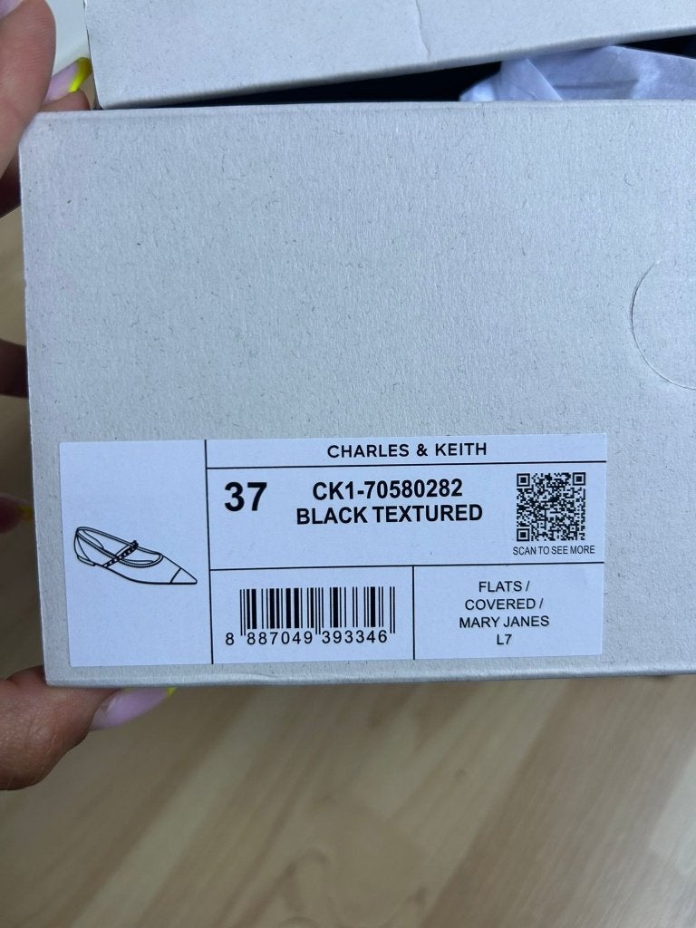 Charles and Keith black lace ballerina shoes, Nieuw, Charles & Keith, Zwart, Ballerina's