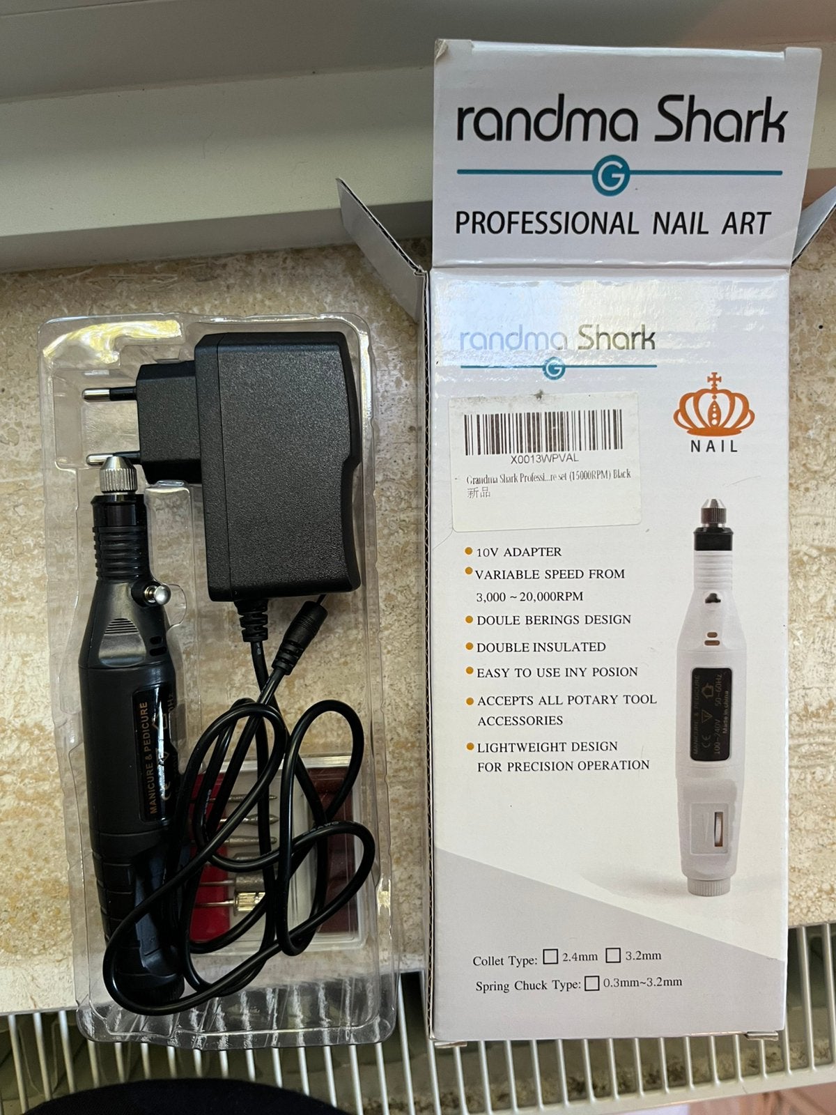 Grandma Shark nagelfrees manicure & pedicure, Ophalen of Verzenden, Zo goed als nieuw, Hand- en Voetverzorging