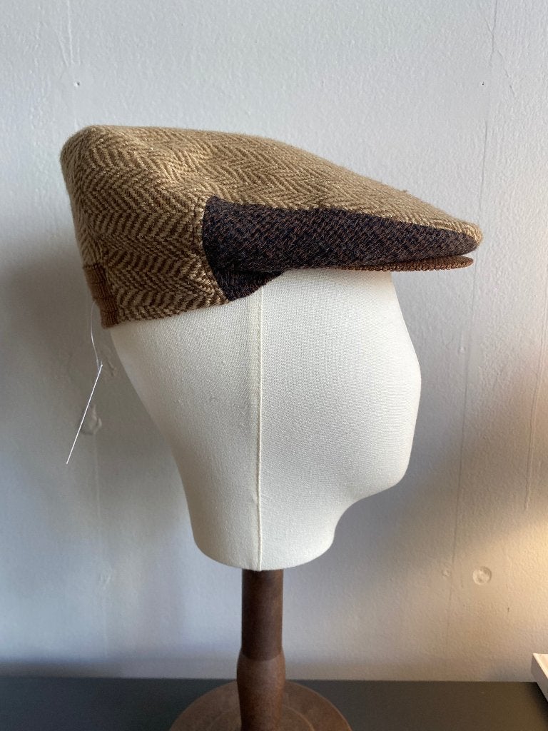 Bicolor flat cap – bruin & beige – wol – Made in Italy, Verzenden, Nieuw, One size fits all, Pet