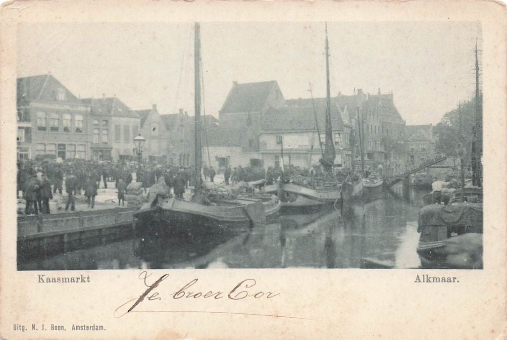 702-499-027 Kaasmarkt Alkmaar, Verzamelen, Ophalen of Verzenden, Voor 1920, Noord-Holland