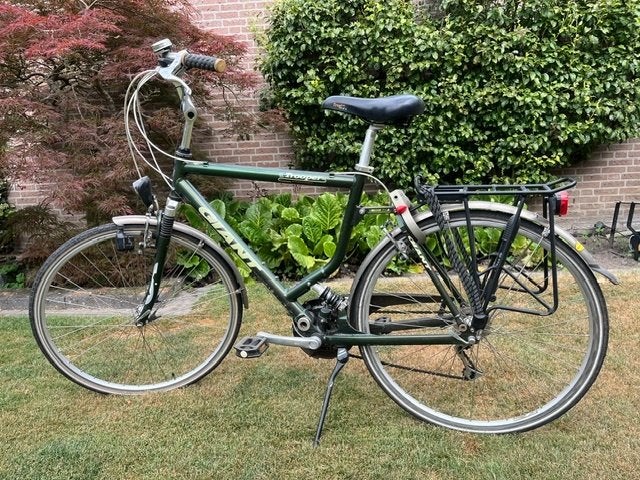 luxe giant herenfiets met voor en achtervering, Ophalen, Gebruikt, Velgrem, Versnellingen