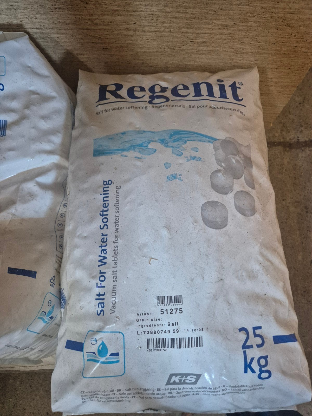 zout tabletten regenit, Ophalen, Nieuw