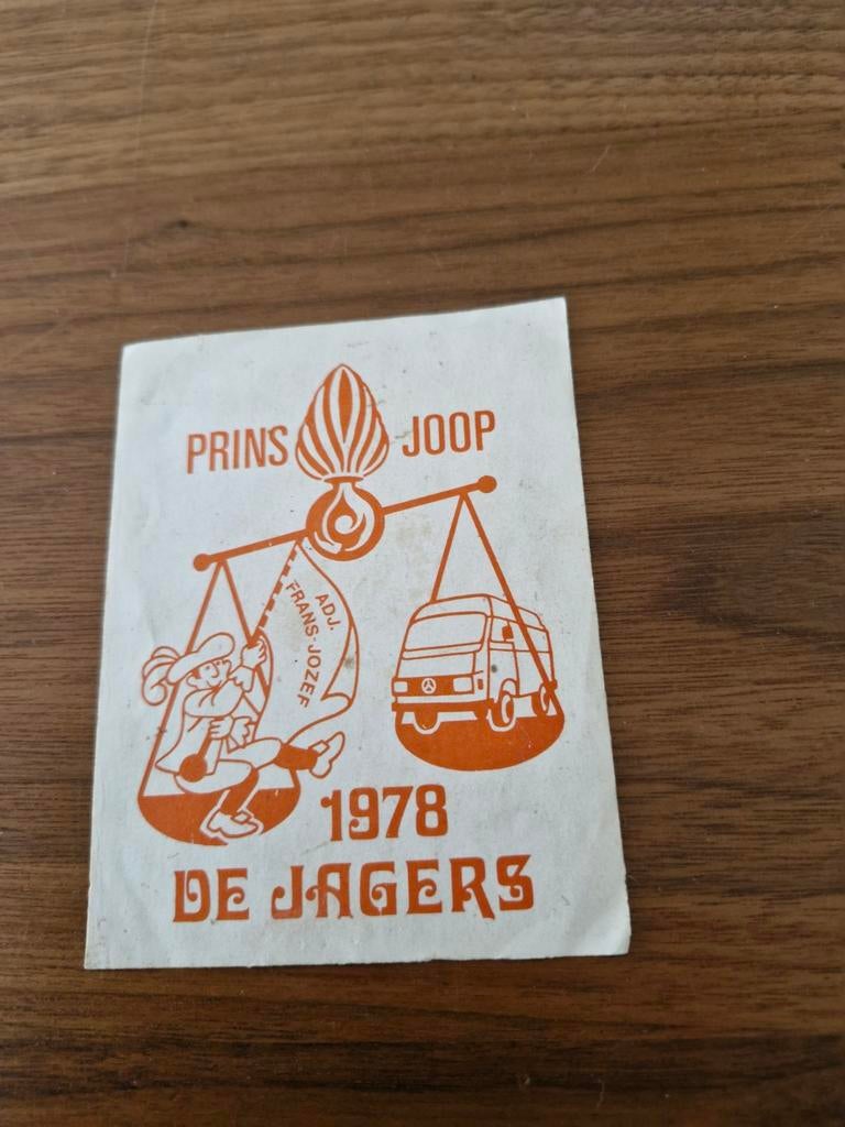 7082 Vintage Sticker Prins Joop 1978 De Jagers, Verzamelen, Stickers, Ophalen of Verzenden
