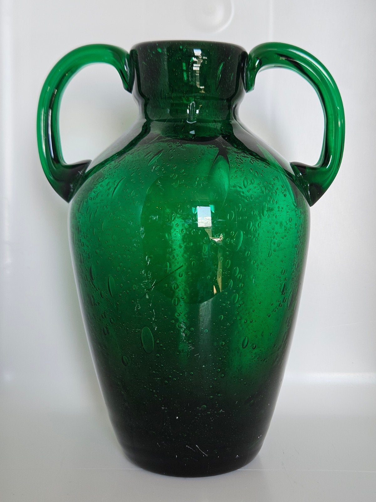 Vintage glazen Leerdam vaas Antiqua groen glas, Antiek en Kunst, Antiek | Glas en Kristal, Ophalen of Verzenden