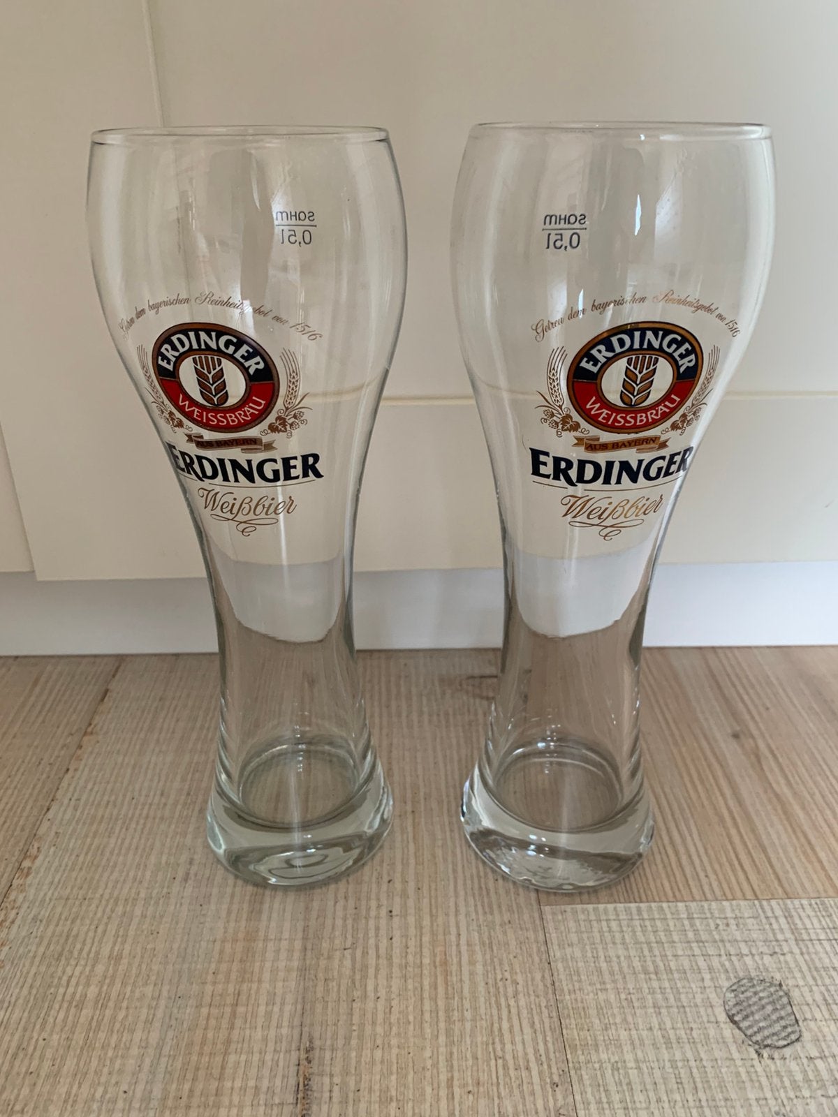 2x Erdinger bierglazen 0,5L, Ophalen of Verzenden, Nieuw, Glas of Glazen, Overige merken