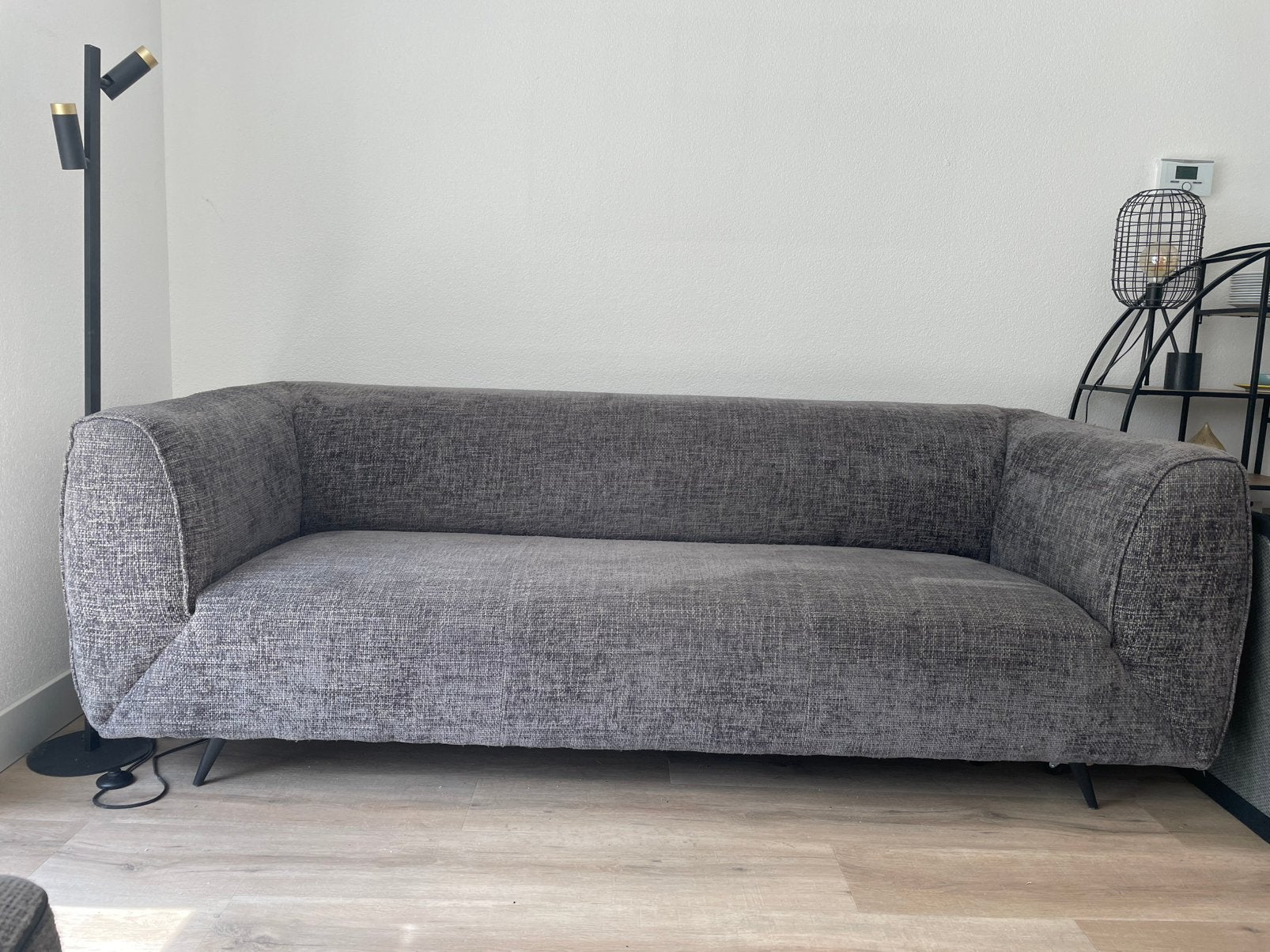 Anthracietkleurige 3 zits bank + fauteuil, Ophalen, Gebruikt, Driepersoons, 75 tot 100 cm