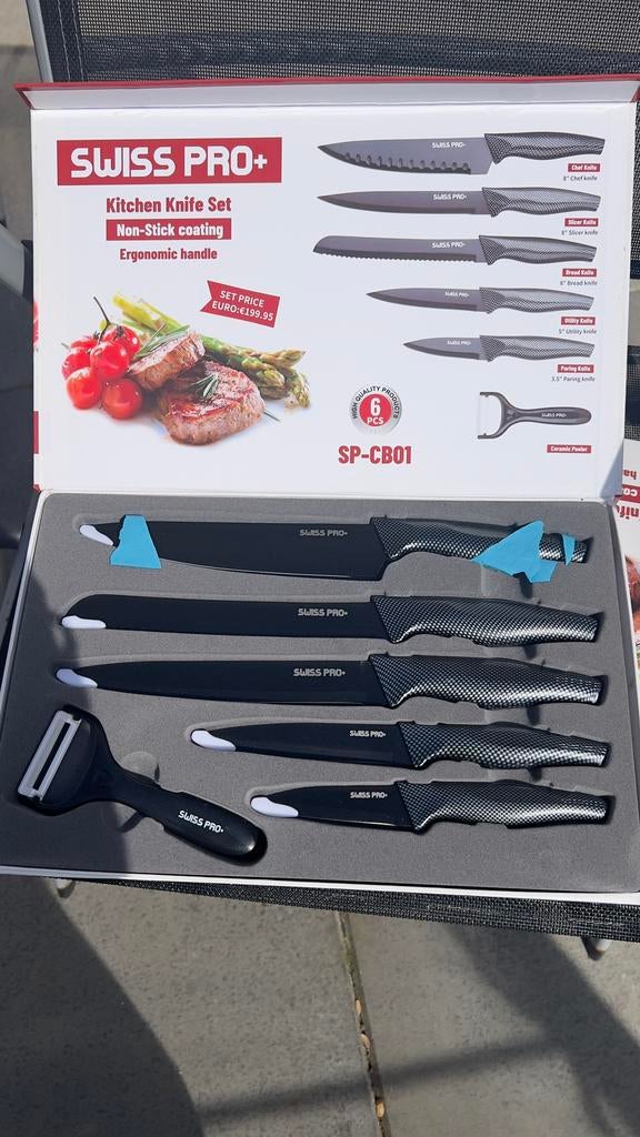 Nieuwe set van 6 keukenmessen, Ophalen, Zo goed als nieuw, Rvs of Chroom