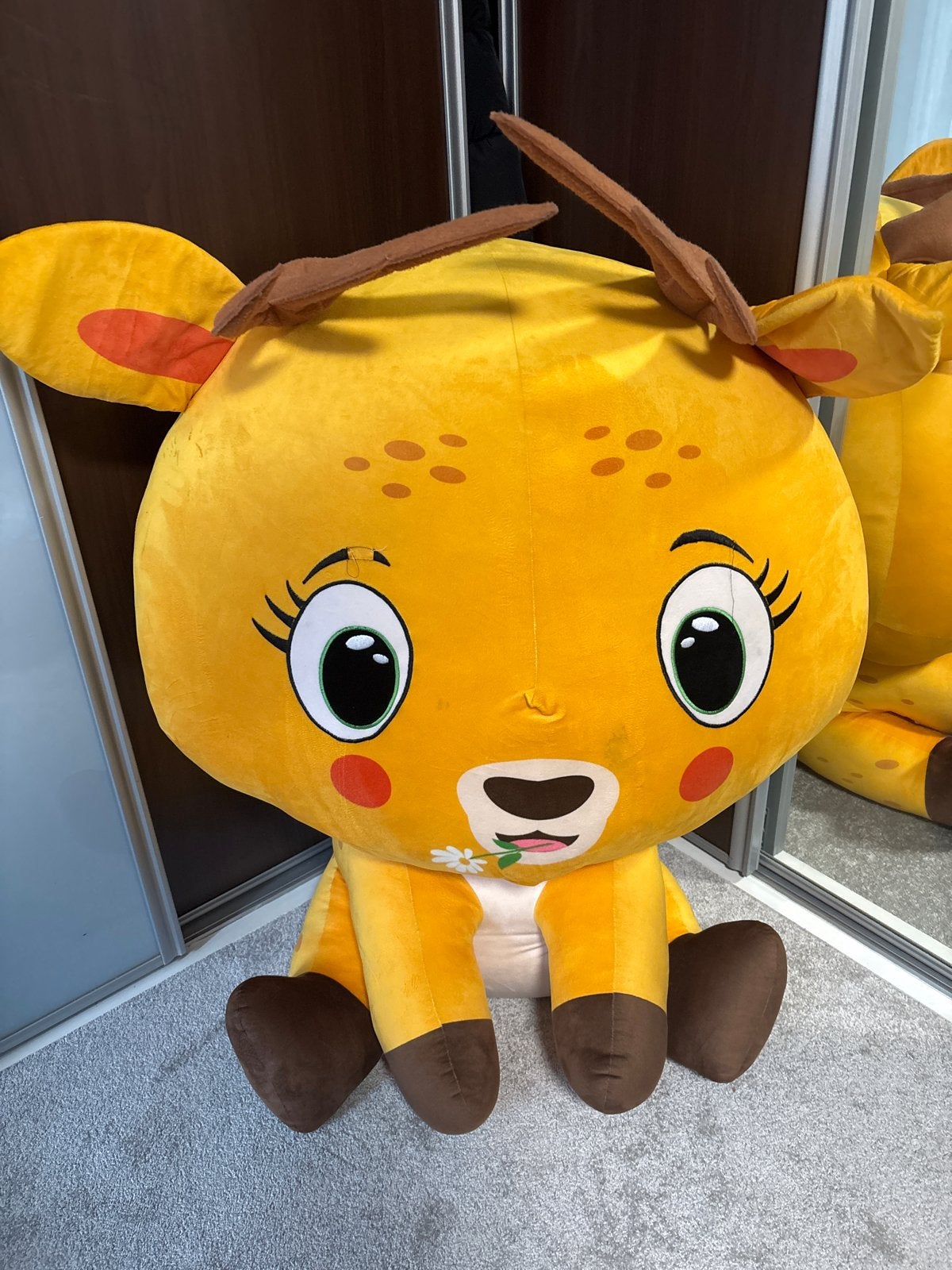 Unieke Lidl Bosmini Maxi Knuffel - 122 cm, Gebruikt, Geel, Overige typen, Groot (groter dan 80 cm)