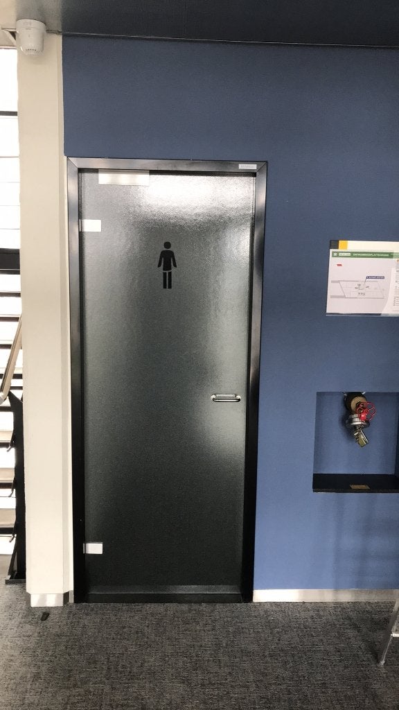 CDH1 - Glazen toiletdeur, gehard mat glas, wc deur, Doe-het-zelf en Verbouw, Deuren en Horren, Ophalen, Gebruikt, 80 tot 100 cm