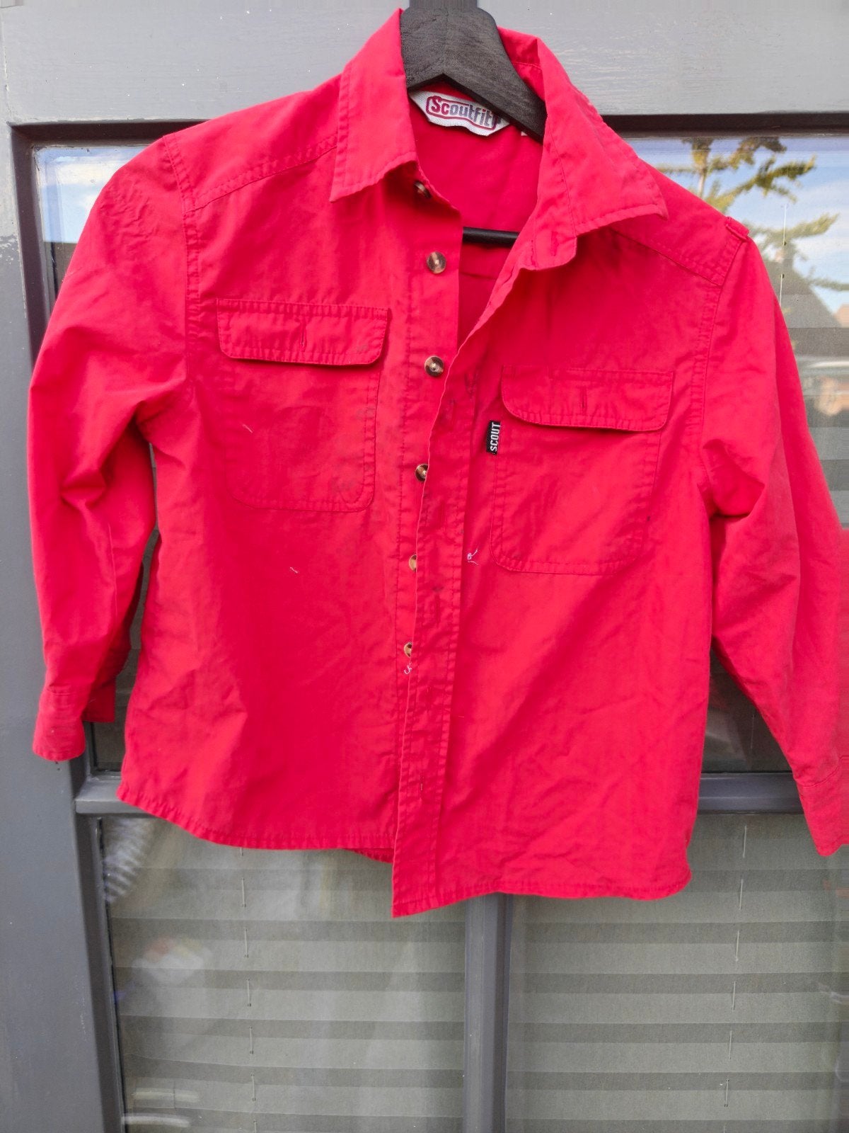 Scoutfit Scouting bever Blouse Maat 128 - Rood, Ophalen of Verzenden, Gebruikt, Kleding