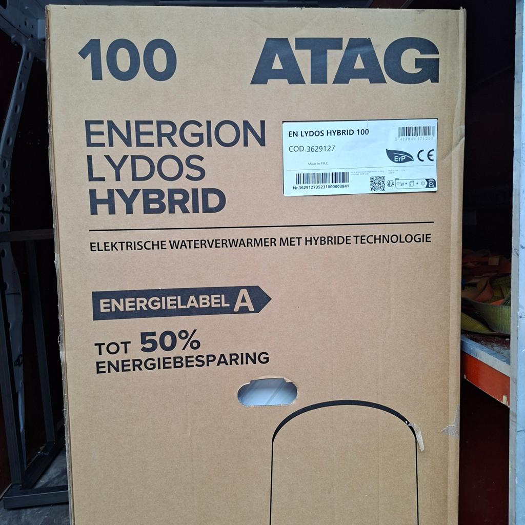 ATAG Energion Lydos Hybrid 100L Elektrische Waterverwarmer, Ophalen, Aardgas, 100 liter of meer, Nieuw